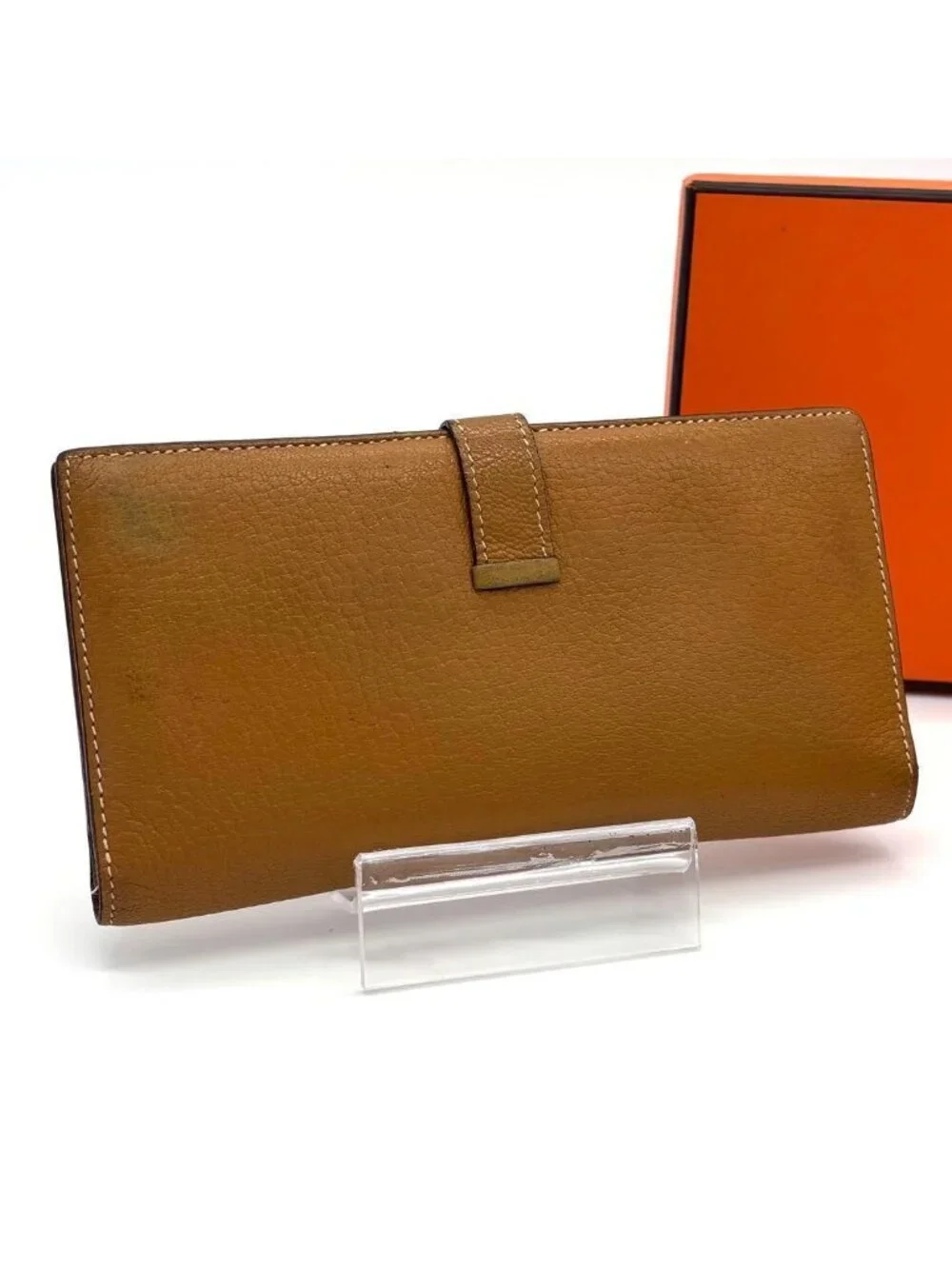 Hermes Bearn Souffle Classic Wallet Bifold Silver